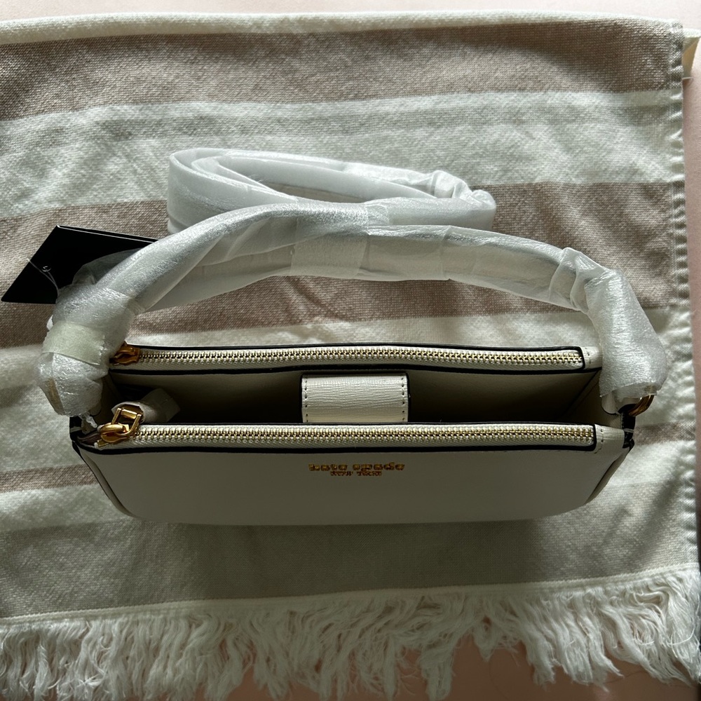 NWT Kate Spade Morgan Leather Bag in Parchment with Long and Short Handles - Picture 3 of 5